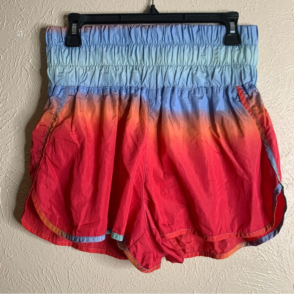 Free People‎ Movement The Way Home Running Shorts ombre blue red